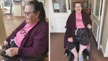 New electric wheelchair for Resident brings joyful tears at Derby care home